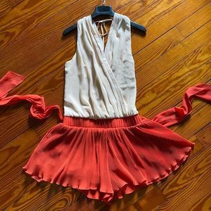 Double Zero Beige Cream and Orange Romper Size Large, Perfect for Summer!
